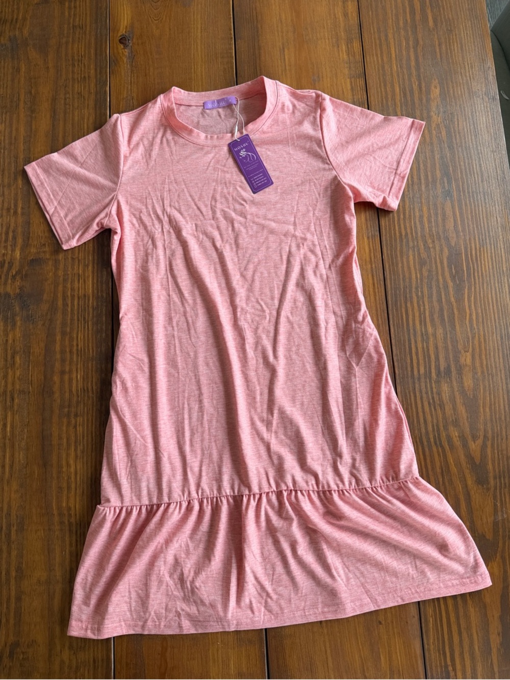Women’s Pink Short Sleeve T-shirt Dress